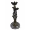 Image 8 : Beautiful Elephants Candle Holder Bronze Figurine on marble base Statue