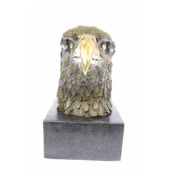 Eagle Garden Park Zoo Bronze Statue on Marble Base Figurine