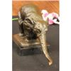 Image 3 : Elephant Bronze Statue on Marble Base Figurine