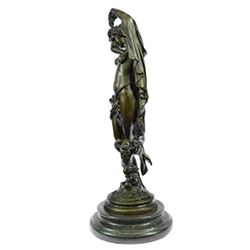 Nude Lady With Angel Bronze Statue