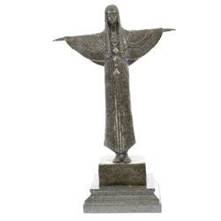 Egyptian Princess Bronze Sculpture on marble base Statue