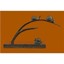 Snails on Branch Bronze Sculpture