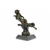 Image 5 : Bronze Roaring Nude Lady Sculpture on marble base