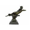 Image 7 : Bronze Roaring Nude Lady Sculpture on marble base