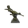 Image 9 : Bronze Roaring Nude Lady Sculpture on marble base