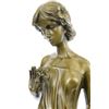 Image 2 : Young Lady Gazes Into A Flower Bronze Sculpture