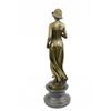 Image 8 : Young Lady Gazes Into A Flower Bronze Sculpture
