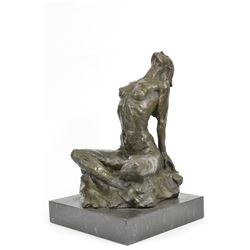 Nude Female Bronze Sculpture on Marble base