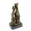 Image 8 : Cat Bronze Figurine On marble Base Sculpture