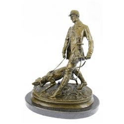 Fox Hunt Club Scent Hound Unique Bronze Sculpture on Marble base Statue