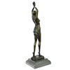 Image 8 : Egyptian Dancer Bronze Figurine on marble base Sculpture