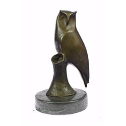 Modern Miniature Owl Bronze Sculpture