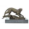 Image 1 : Willife Animal Edition Cheetah Bronze Statue on Marble Base Sculpture