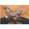 Image 3 : Chicken Farm Animal Edition Bronze Sculpture on Marble Base Figurine