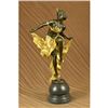 Image 1 : Art Nouveau Bronze Statue on Marble base Sculpture