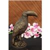 Image 3 : Lovely Bird Genuine Pure Hot Cast Bronze Statue on Marble Sculpture Figure