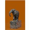 Image 4 : Elephant Bronze Sculpture on Marble Base Statue