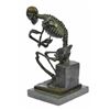 Image 2 : Skull Skeleton thinker Bronze Sculpture