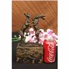 Image 5 : Two Hares Boxing Vienna Bronze Sculpture