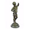 Image 1 : Girl with Cat Laporte Bronze Statue on marble base