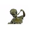 Image 2 : Girl with Cat Laporte Bronze Statue on marble base