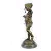 Image 8 : Girl with Cat Laporte Bronze Statue on marble base