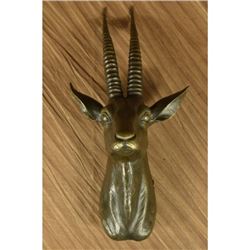 Wall Mount Gazelle Head Bust Trophy Bronze Sculpture