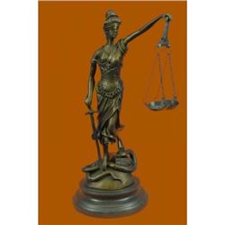 Lady Blind Justice bronze sculpture