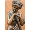 Image 2 : Lovely Woman Resting Bronze Sculpture on Marble base