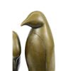Image 2 : Penguin Trio Bronze Sculpture on marble base Figurine