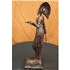 Image 3 : Girl Byzantine Bronze Sculpture on Marble Base Figurine