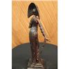 Image 5 : Girl Byzantine Bronze Sculpture on Marble Base Figurine