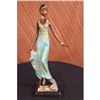 Image 1 : Portrait Bust Woman Bronze Figurine on Marble Base Statue