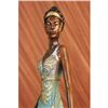 Image 2 : Portrait Bust Woman Bronze Figurine on Marble Base Statue