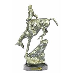 Silver Plated Mountain Man Bronze Sculpture