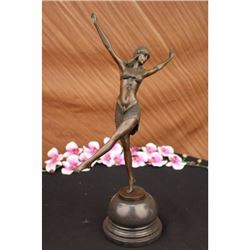 Exotic dancer Bronze figurine on marble base Sculpture