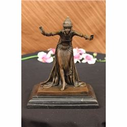 The Assyrian DancerBronze Sculpture on Marble base Statue