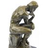 Image 3 : Thinker Symbol of Philosophy Bronze Sculpture on Marble Base Figure