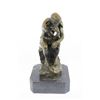 Image 5 : Thinker Symbol of Philosophy Bronze Sculpture on Marble Base Figure