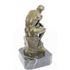 Image 9 : Thinker Symbol of Philosophy Bronze Sculpture on Marble Base Figure