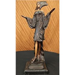 Dancer Model Bronze Sculpture on Marble Base Figurine