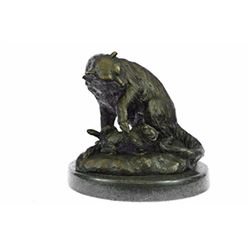 Animal Edition Lion With Cub Bronze Statue