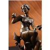 Image 3 : Exotic Sexy Girl Bronze Sculpture on marble base Statue