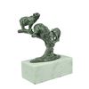 Image 9 : Green Patina Grizzle Bear Family On A Tree Stub Bronze Sculpture
