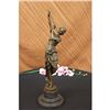 Image 1 : Girl Playing Flute Bronze Sculpture