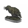 Image 8 : Wild Boar Jumping Bronze Figurine on Marble Base Sculpture