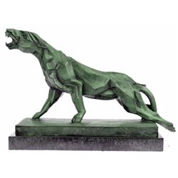 Modern Art Jaguar Bronze Sculpture