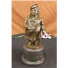 Image 1 : Woman Bronze Figurine on Marble Base Sculpture