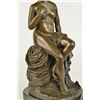 Image 2 : Nude Erotic Model Portrait Bronze Statue Marble Base