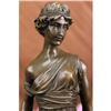 Image 2 : Roman Lady Bronze Statue on Marble Base Sculpture